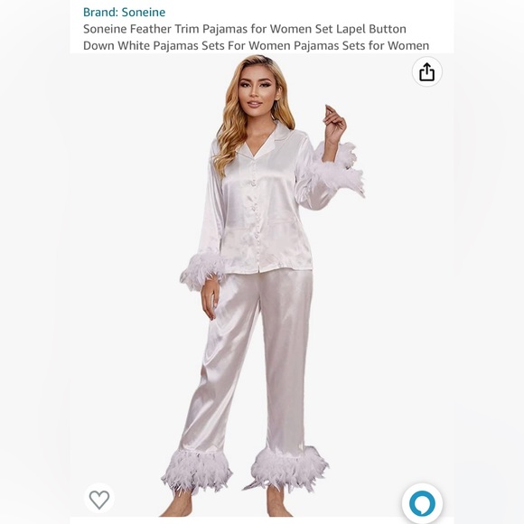 soneine Other - Soneine Long Sleeve Top/Bottom PJs with Feathers